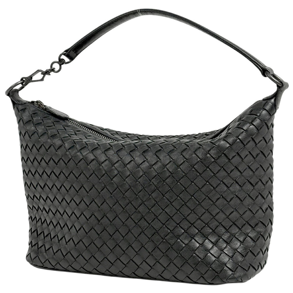 Bottega Veneta Nappa Intrecciato Shoulder Bag black lambskin leather